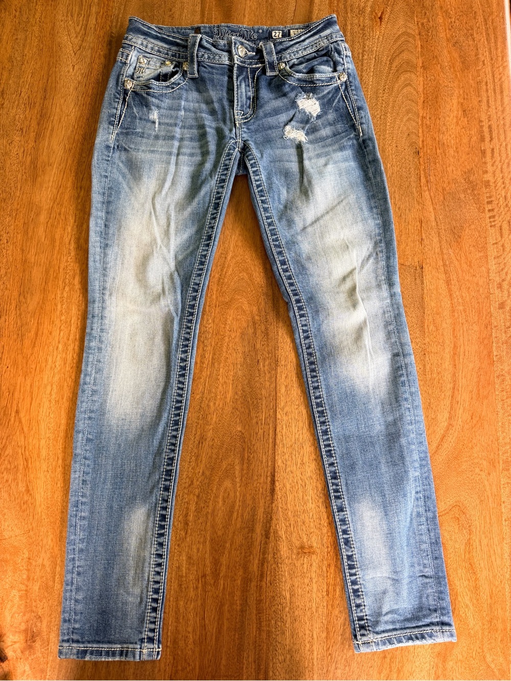 Miss Me Light Blue Distressed Skinny Jeans